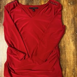 White a house Black Market faux wrap Blouse